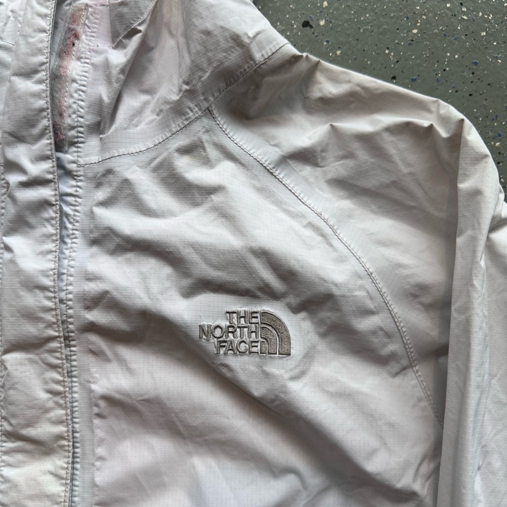 The North Face Womens Medium White Waterproof Hooded Rain Windbreaker - Picture 5 of 8